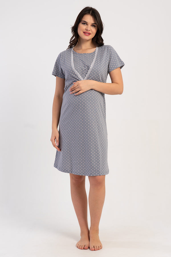 KADIN P.SUPREM DANTELLI FIYONKLU ROBALI KUS KOL HAMILE TUNIK