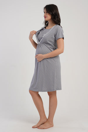 KADIN P.SUPREM DANTELLI FIYONKLU ROBALI KUS KOL HAMILE TUNIK