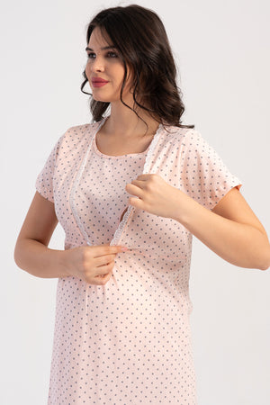 KADIN P.SUPREM DANTELLI FIYONKLU ROBALI KUS KOL HAMILE TUNIK