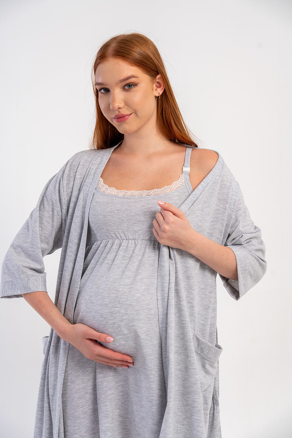 HAMILE SABAHLIK TAKIM SUPREM 509019 - Vienetta1.GrupGRAY MELANGE