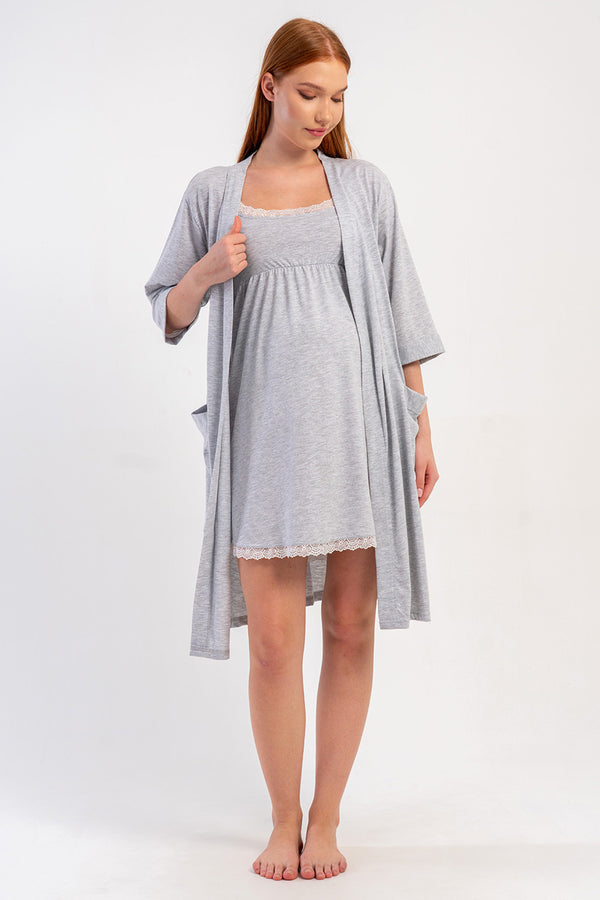 HAMILE SABAHLIK TAKIM SUPREM 509019 - Vienetta1.GrupGRAY MELANGE