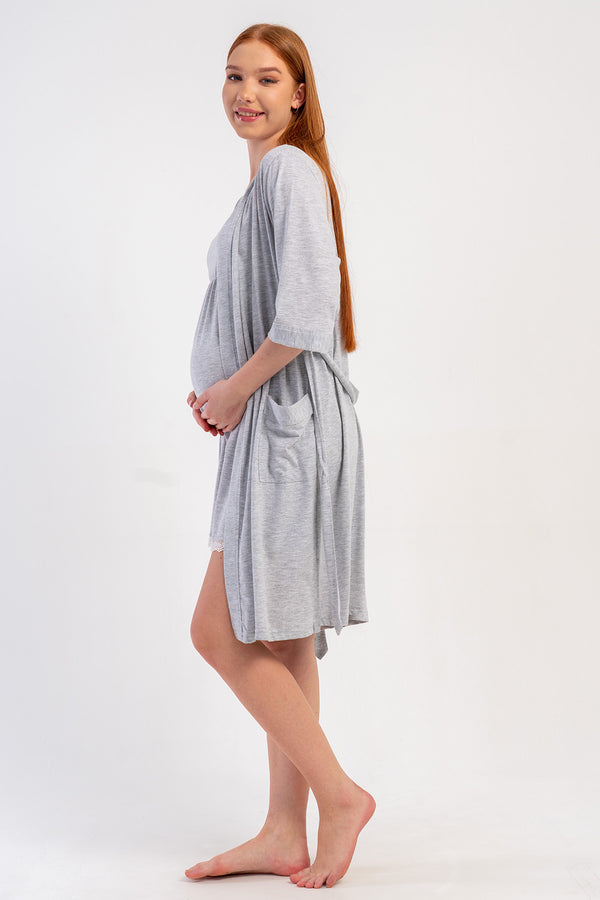 HAMILE SABAHLIK TAKIM SUPREM 509019 - Vienetta1.GrupGRAY MELANGE