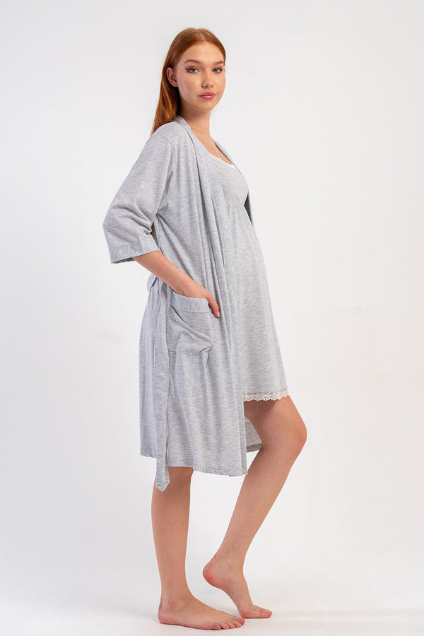 HAMILE SABAHLIK TAKIM SUPREM 509019 - Vienetta1.GrupGRAY MELANGE