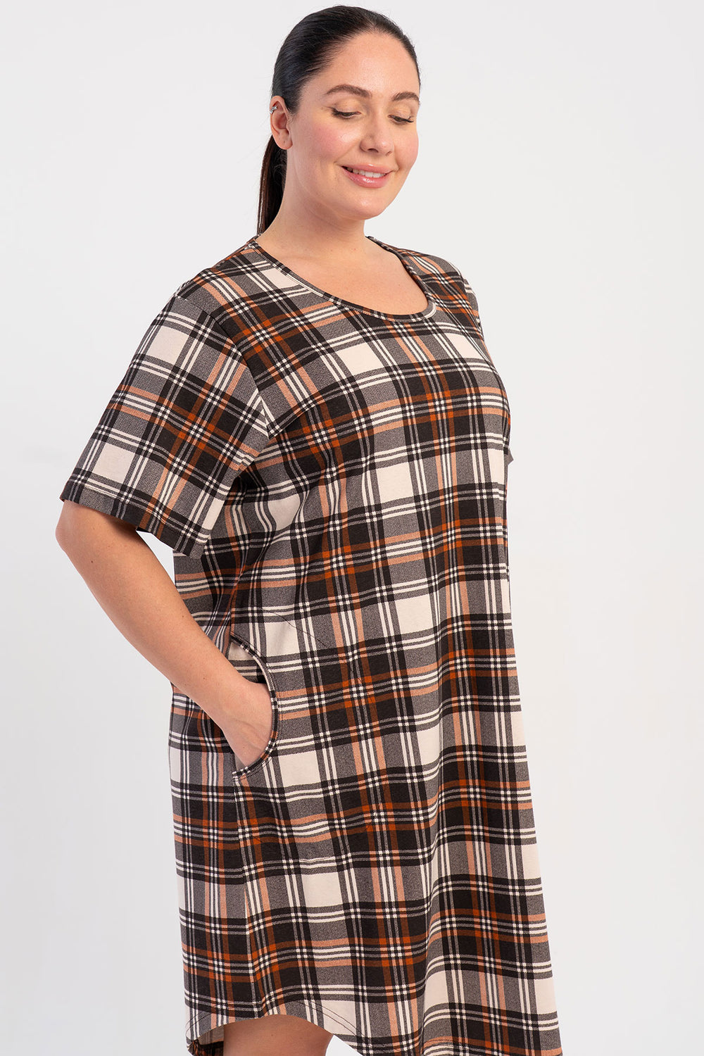 KADIN P.SUPREM XXL O YAKA KISA KOL ETEGI OVAL CEPLI TUNIK