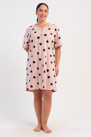 KADIN P.SUPREM XXL PATLI V YAKA KISA KOL ETEGI OVAL TUNIK