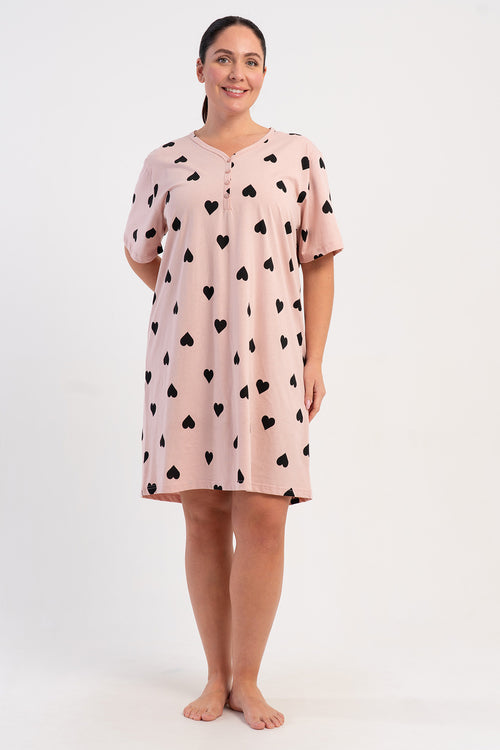 KADIN P.SUPREM XXL PATLI V YAKA KISA KOL ETEGI OVAL TUNIK