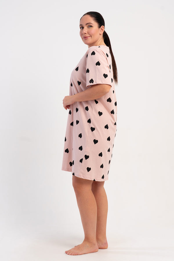 KADIN P.SUPREM XXL PATLI V YAKA KISA KOL ETEGI OVAL TUNIK