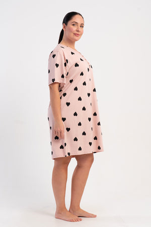 KADIN P.SUPREM XXL PATLI V YAKA KISA KOL ETEGI OVAL TUNIK