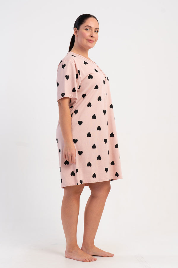 KADIN P.SUPREM XXL PATLI V YAKA KISA KOL ETEGI OVAL TUNIK