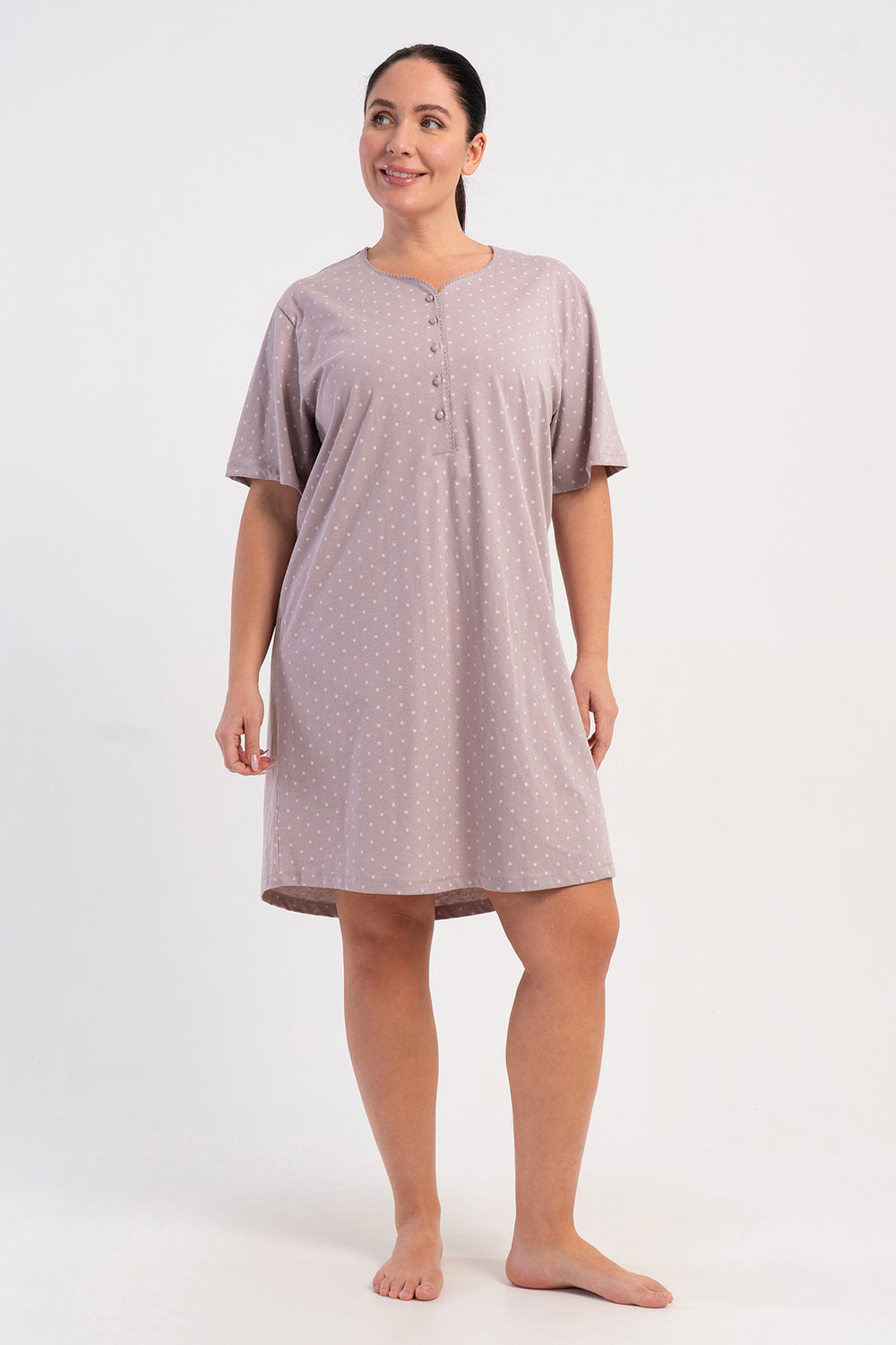 KADIN P.SUPREM XXL DUGMELI KISA KOL KROSETALI ETEGI OVAL TUNIK