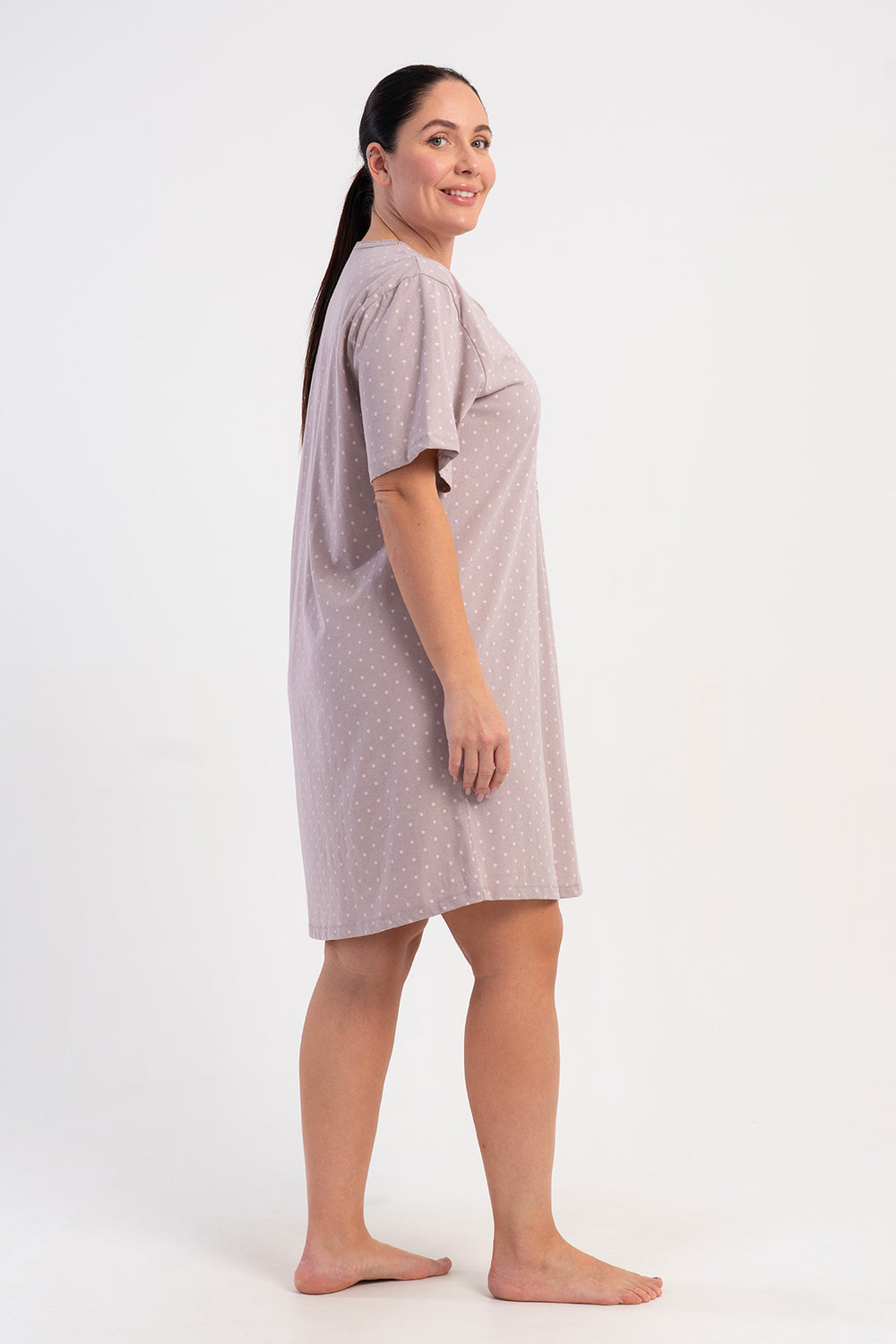 KADIN P.SUPREM XXL DUGMELI KISA KOL KROSETALI ETEGI OVAL TUNIK