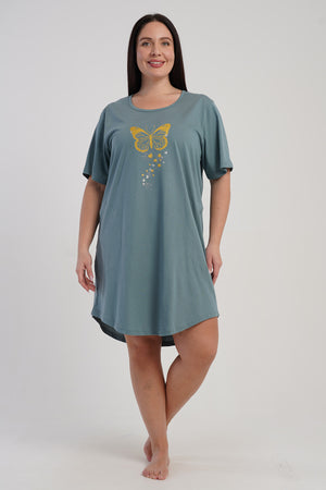 KADIN P.SUPREM XXL O YAKA KISA KOL ETEGI OVAL CEPLI TUNIK