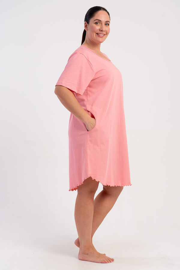 KADIN P.SUPREM XXL BISIKLET YAKA BIBILALI CEPLI KISA KOL TUNIK