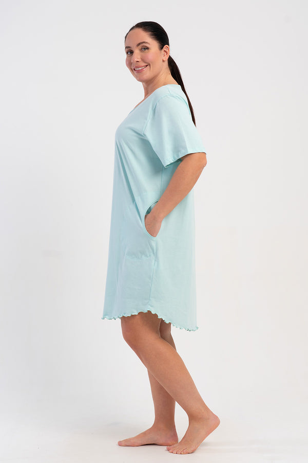 KADIN P.SUPREM XXL BISIKLET YAKA BIBILALI CEPLI KISA KOL TUNIK