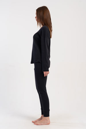 KADIN KASKORSE UZUN KOL UZUN PACA PACA MANSETLI PIJAMA TAKIM 