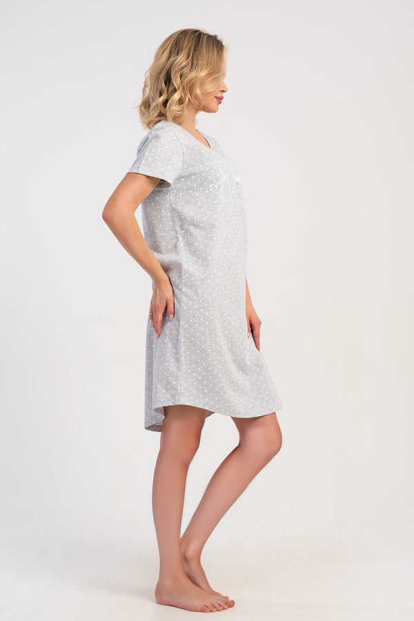 KADIN KISA KOL TUNIK SUPREM 511028 - Vienetta1.GrupGRAY MELANGE