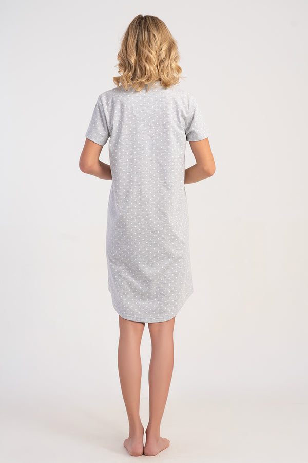 KADIN KISA KOL TUNIK SUPREM 511028 - Vienetta1.GrupGRAY MELANGE