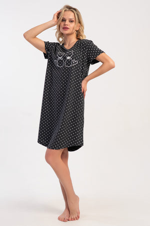 KADIN KISA KOL TUNIK SUPREM 511028 - Vienetta1.GrupGRAY MELANGE