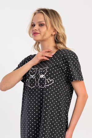 KADIN KISA KOL TUNIK SUPREM 511028 - Vienetta1.GrupGRAY MELANGE