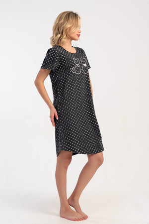 KADIN KISA KOL TUNIK SUPREM 511028 - Vienetta1.GrupGRAY MELANGE