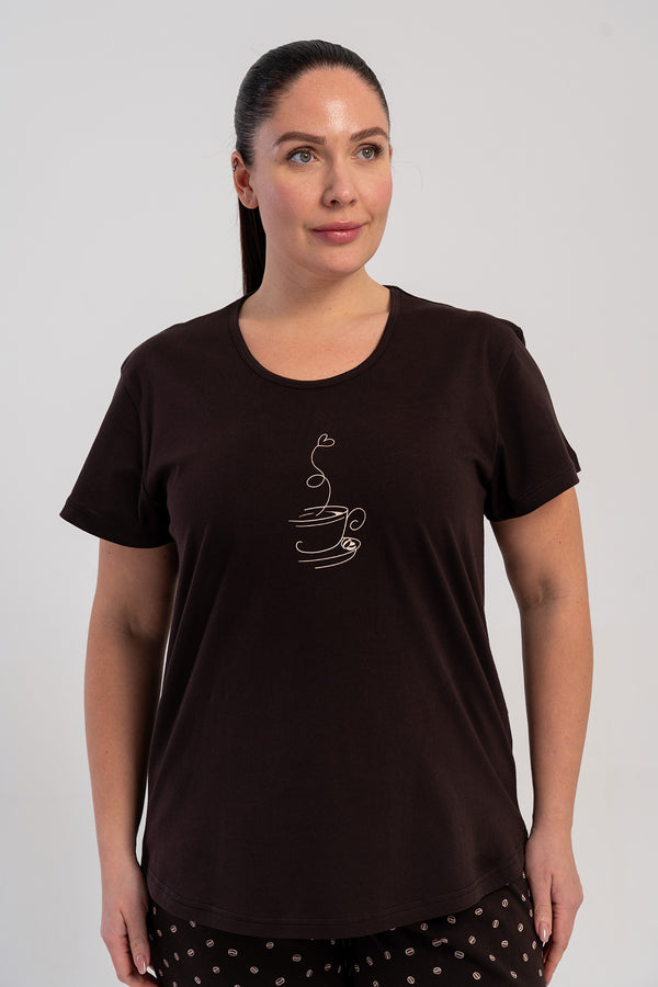 KADIN XXL KISA KOL KAPRI TAKIM SUPREM 511041 - Vienetta1.GrupKAHVE