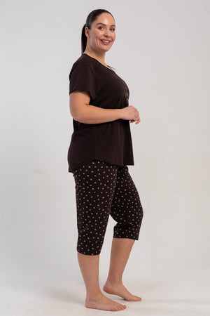 KADIN XXL KISA KOL KAPRI TAKIM SUPREM 511041 - Vienetta1.GrupKAHVE