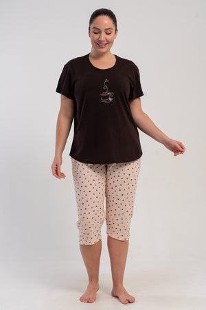 KADIN XXL KISA KOL KAPRI TAKIM SUPREM 511041 - Vienetta1.GrupBEJ