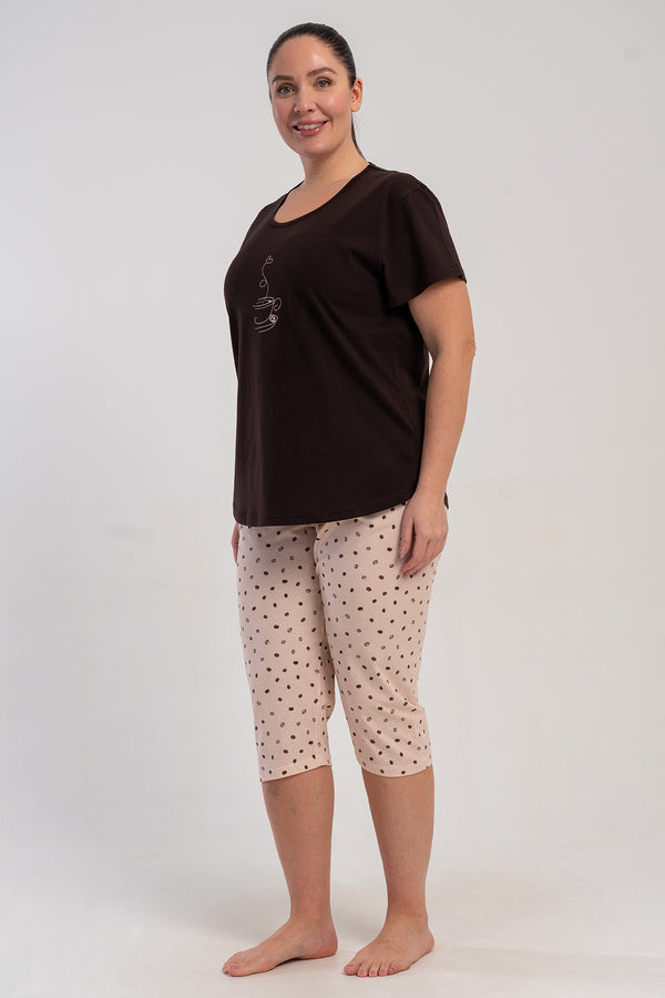 KADIN XXL KISA KOL KAPRI TAKIM SUPREM 511041 - Vienetta1.GrupBEJ