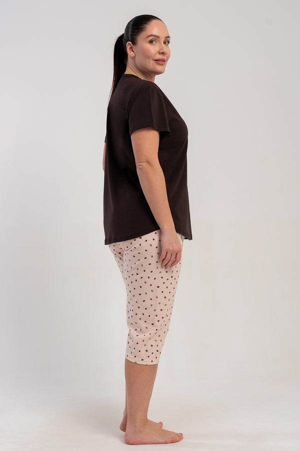 KADIN XXL KISA KOL KAPRI TAKIM SUPREM 511041 - Vienetta1.GrupBEJ