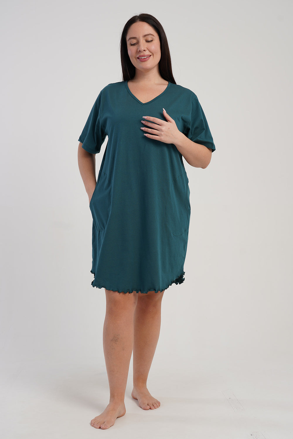 KADIN XXL BIBILALI TUNIK SUPREM 512021 - Vienetta1.GrupMIX:YESIL