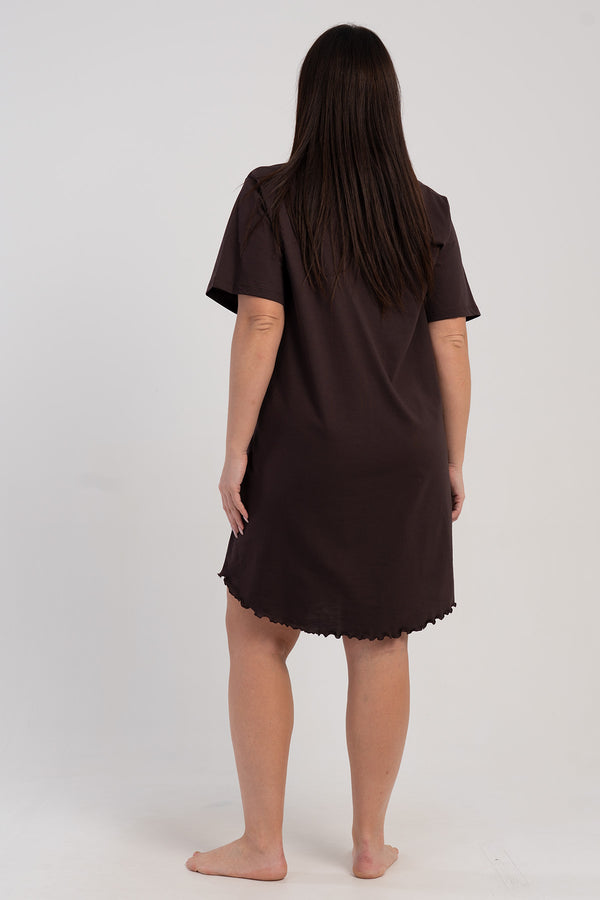 KADIN BATTAL XXL KISA KOL TUNIK SUPREM 512022 - Vienetta1.GrupMIX:KAHVERENGI