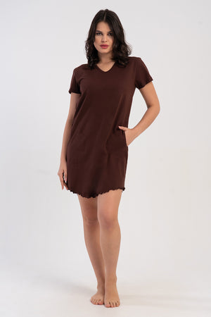 KADIN BIBILALI TUNIK SUPREM 512028 - Vienetta1.GrupMIX:KAHVERENGI