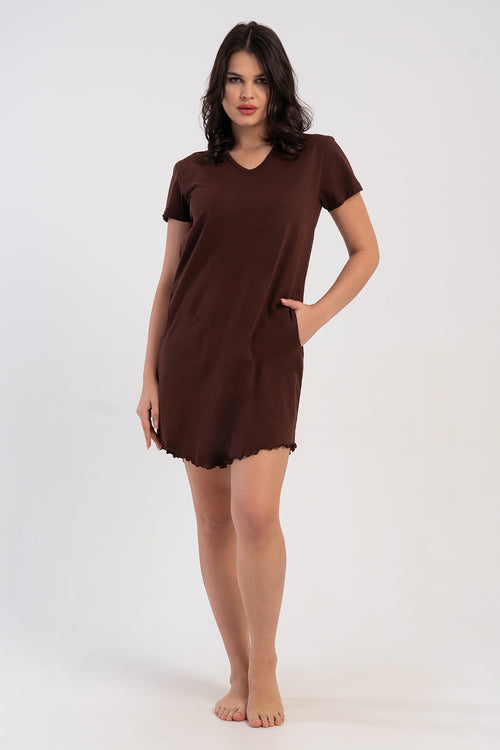 KADIN BIBILALI TUNIK SUPREM 512028 - Vienetta1.GrupMIX:KAHVERENGI