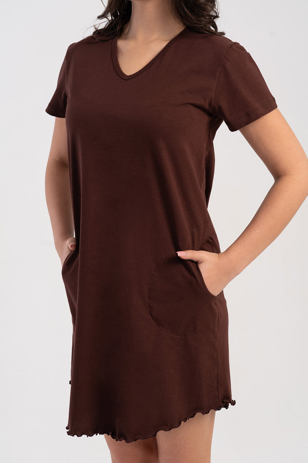 KADIN BIBILALI TUNIK SUPREM 512028 - Vienetta1.GrupMIX:KAHVERENGI