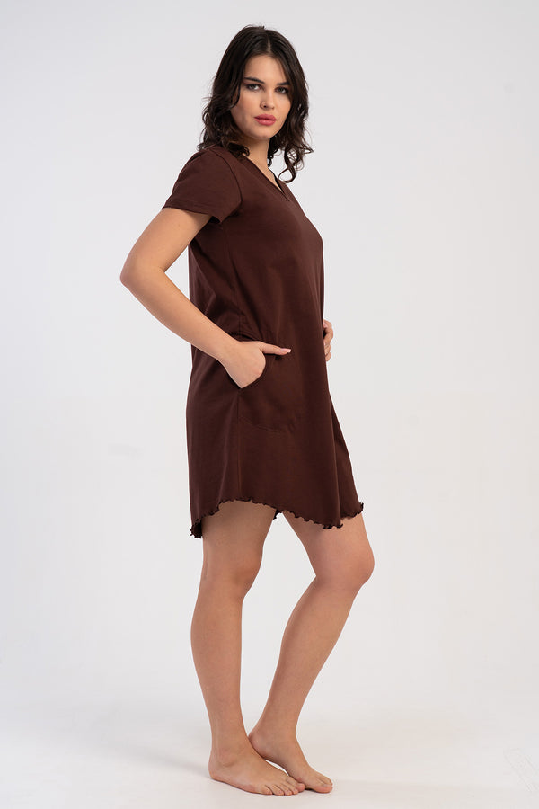 KADIN BIBILALI TUNIK SUPREM 512028 - Vienetta1.GrupMIX:KAHVERENGI