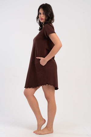 KADIN BIBILALI TUNIK SUPREM 512028 - Vienetta1.GrupMIX:KAHVERENGI