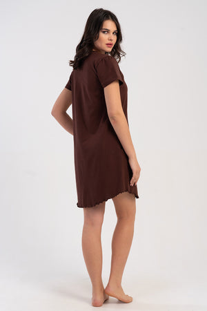 KADIN BIBILALI TUNIK SUPREM 512028 - Vienetta1.GrupMIX:KAHVERENGI