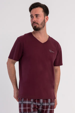 CEPLI ERKEK P.SUPREM XXL V YAKA KISA KOL PIJAMA TAKIM