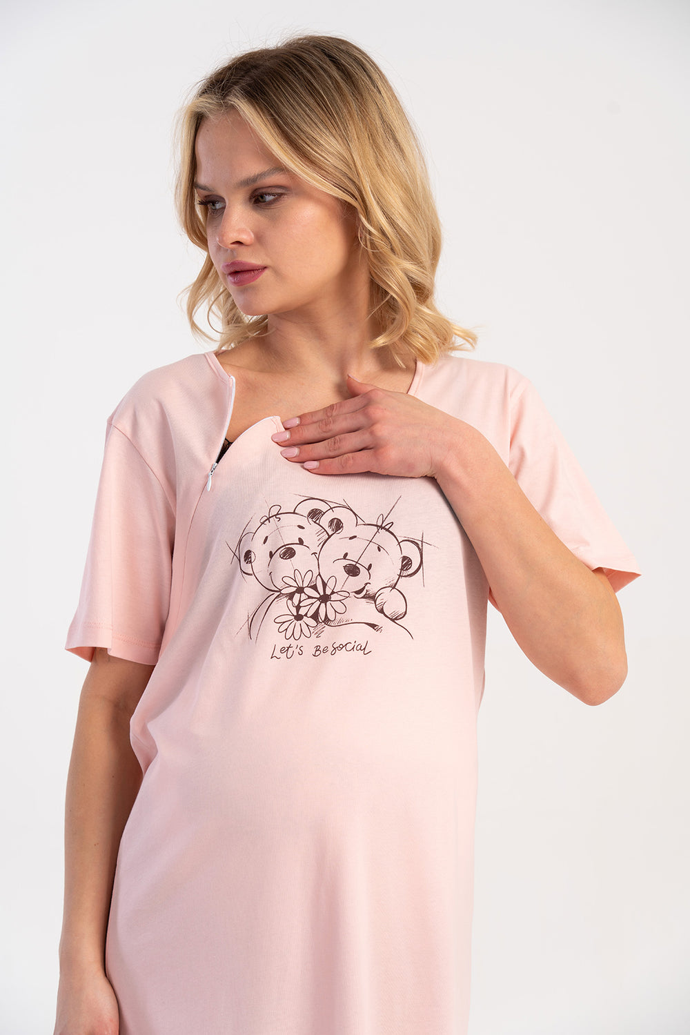 HAMILE TUNIK SUPREM 512044 - Vienetta1.GrupMIX:BABY PINK