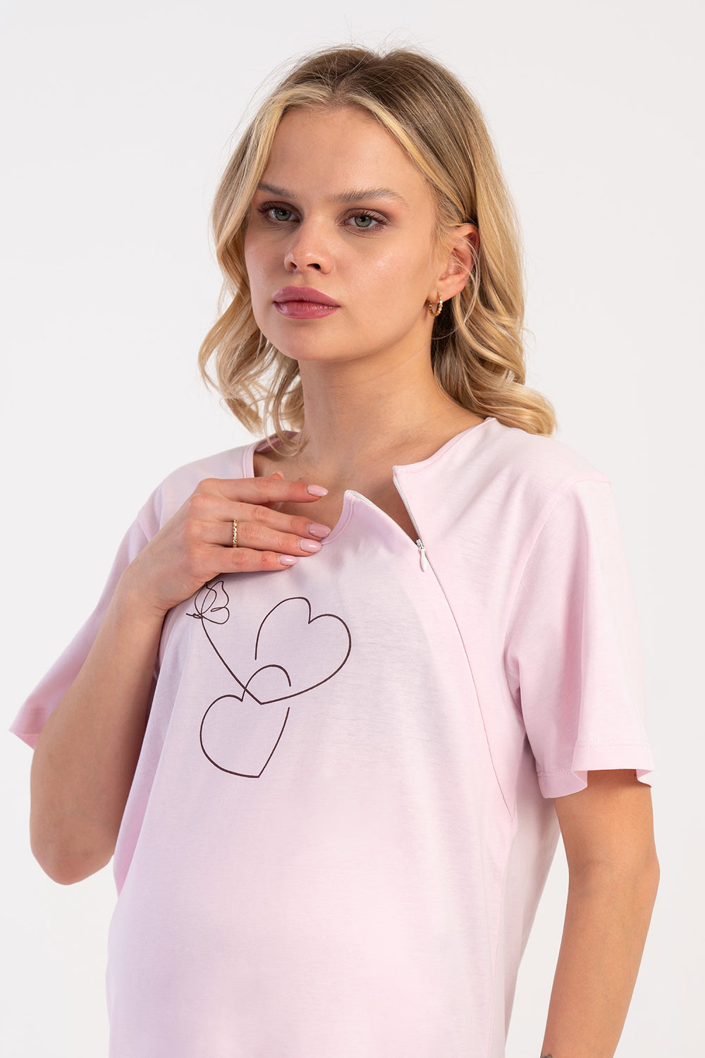 HAMILE TUNIK SUPREM 512045 - Vienetta1.GrupMIX:SOFT PINK