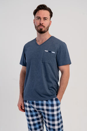 CEPLI ERKEK P.SUPREM XXL V YAKA KISA KOL PIJAMA TAKIM