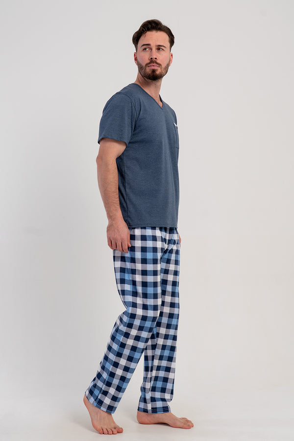 CEPLI ERKEK P.SUPREM XXL V YAKA KISA KOL PIJAMA TAKIM