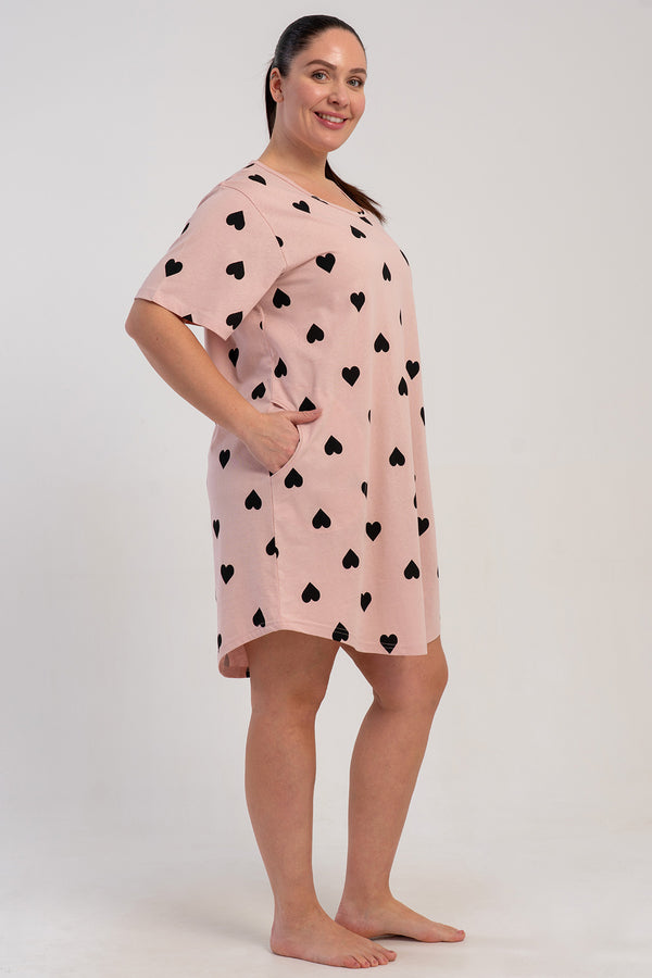 KADIN XXL TUNIK SUPREM 512099 - Vienetta1.GrupSOFT PINK