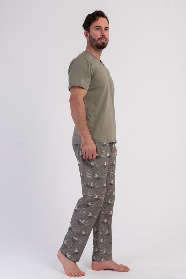 CEPLI ERKEK P.SUPREM V YAKA KISA KOL PIJAMA TAKIM
