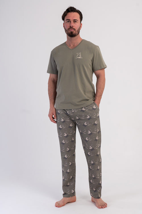CEPLI ERKEK P.SUPREM XXL V YAKA KISA KOL PIJAMA TAKIM