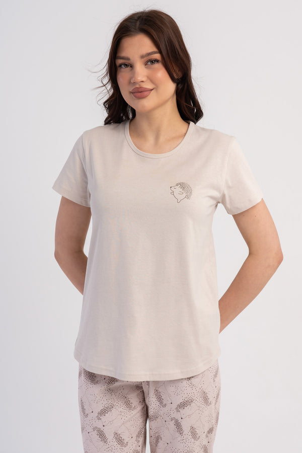 KADIN P.SUPREM O YAKA KISA KOL ETEGI OVAL PIJAMA TAKIM