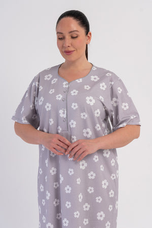 KADIN P.SUPREM XXL DUGMELI KISA KOL KROSETALI ETEGI OVAL TUNIK