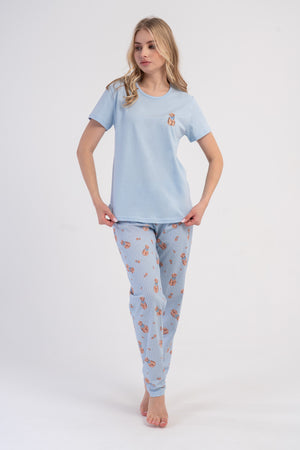 KADIN P.SUPREM O YAKA KISA KOL ETEGI OVAL PIJAMA TAKIM