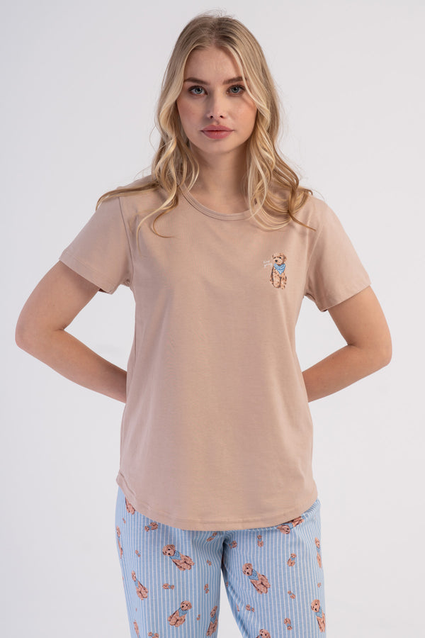 KADIN P.SUPREM O YAKA KISA KOL ETEGI OVAL PIJAMA TAKIM