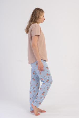 KADIN P.SUPREM O YAKA KISA KOL ETEGI OVAL PIJAMA TAKIM